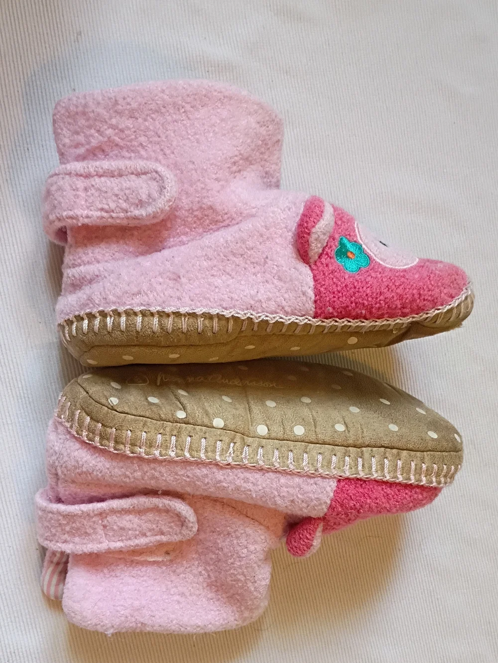 Hanna Andersson Kids Pink Owl Slippers